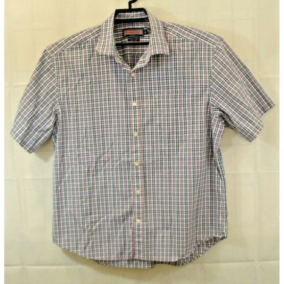 Vineyard Vines Wheeler Shirt Mens Checkered Plaid Button Front Size L - Picture 1 of 4